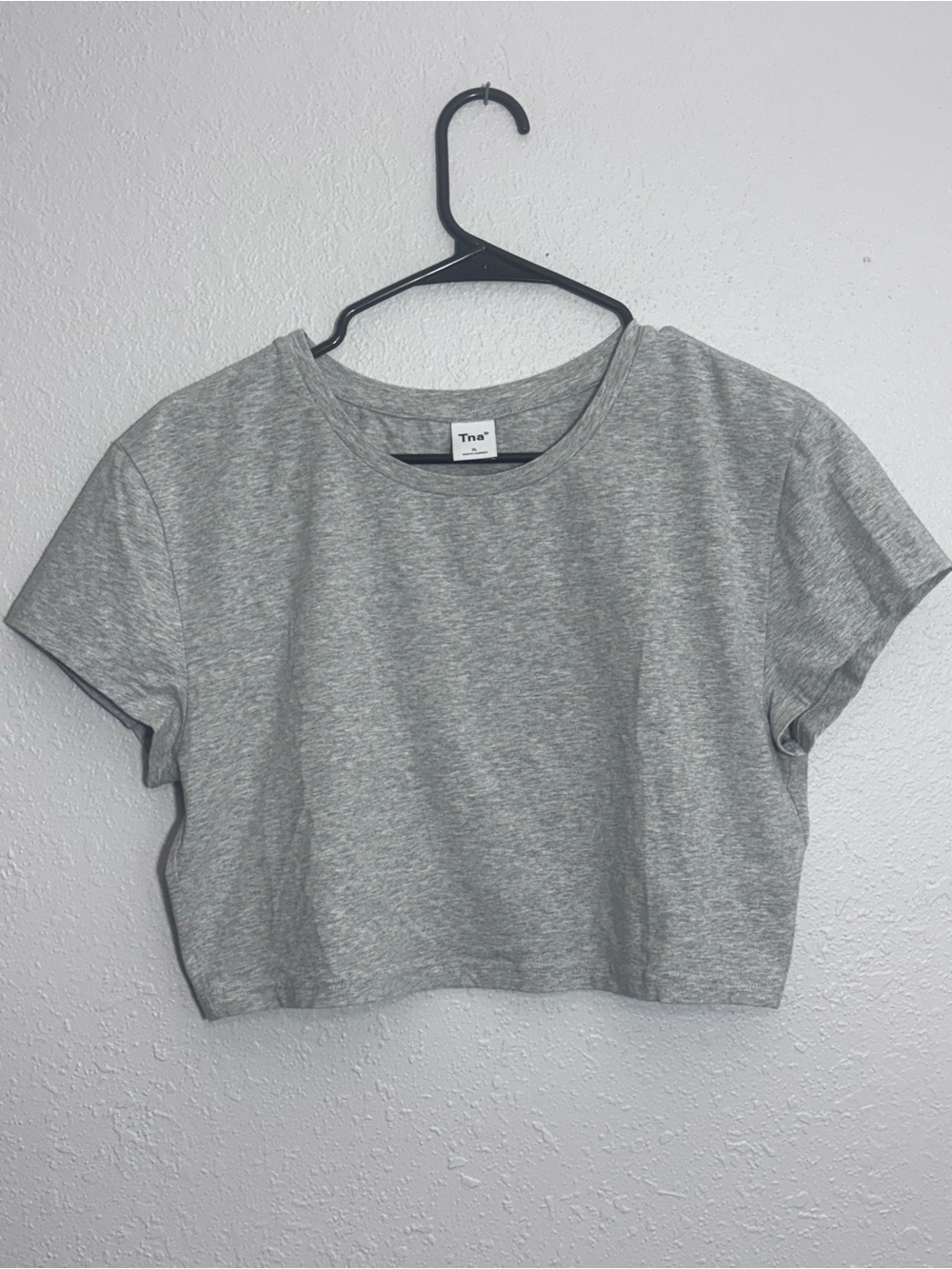 TNA Gray Heather Cropped Crew Tee